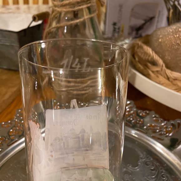 Hand Painted Vintage German Beer Drinking Glass - Picture 3 of 9